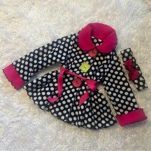 Like New! GUC Peaches N Cream Fleece Jacket with Headband Sz 3T